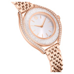 Crystalline aura watch, Swiss Made, Metal bracelet, Rose gold tone, Rose gold-tone finish